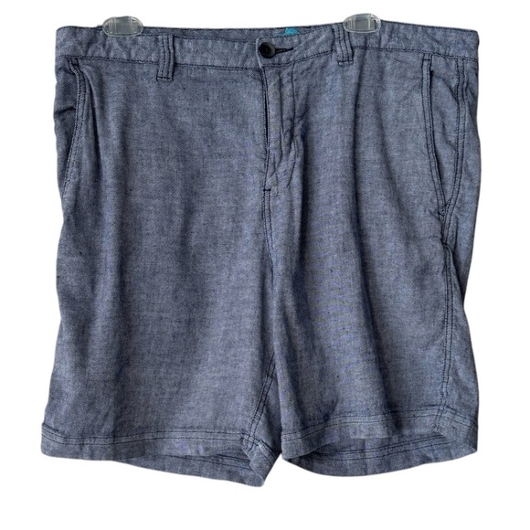 Tommy Bahama Men’s beach blue linen blend chambray shorts 7” inseam Sz 36 - Picture 2 of 7